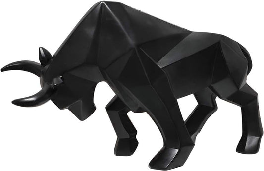 Polyresin Bull Figurine Home Decor, Abstract Sculptures Home Decor, Originality Home Decoration Furnishing Animal Ornament Resin, Geometric Surface Statues Home Decor Ornament Figures